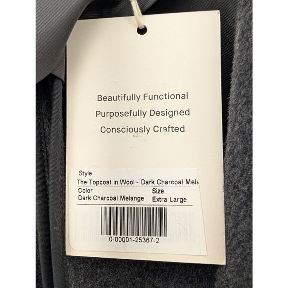 NWT Everlane Women's The Topcoat in Wool in Dark Charcoal Melange size XL - Picture 6 of 8
